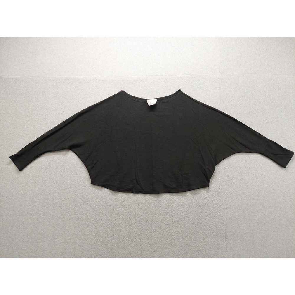Fantastic Fawn Women Sweater S Black Knit Dolman Sleeve Cropped‎ Lighweight
